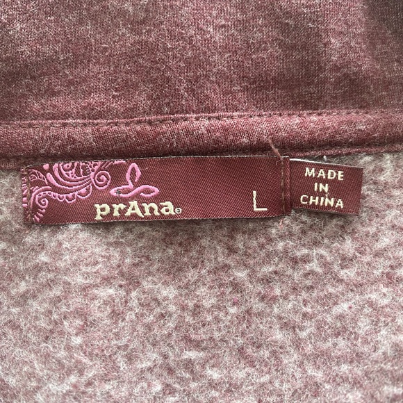 prAna Catrina organic cotton fleece jacket size Large peacoat purple burgundy - Picture 5 of 14